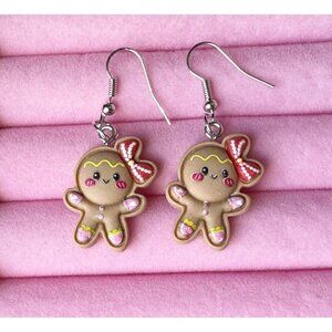 Gingerbread Girl Dangle Drop Earrings